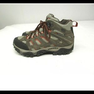 Women's MERRELL MOAB MID Brown Hiking/Trail Boots